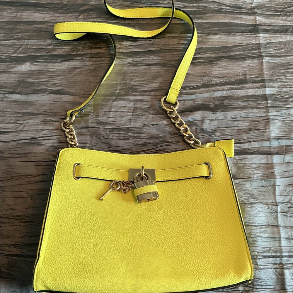 Aldo Yellow Crossbody Bag with Structured Design